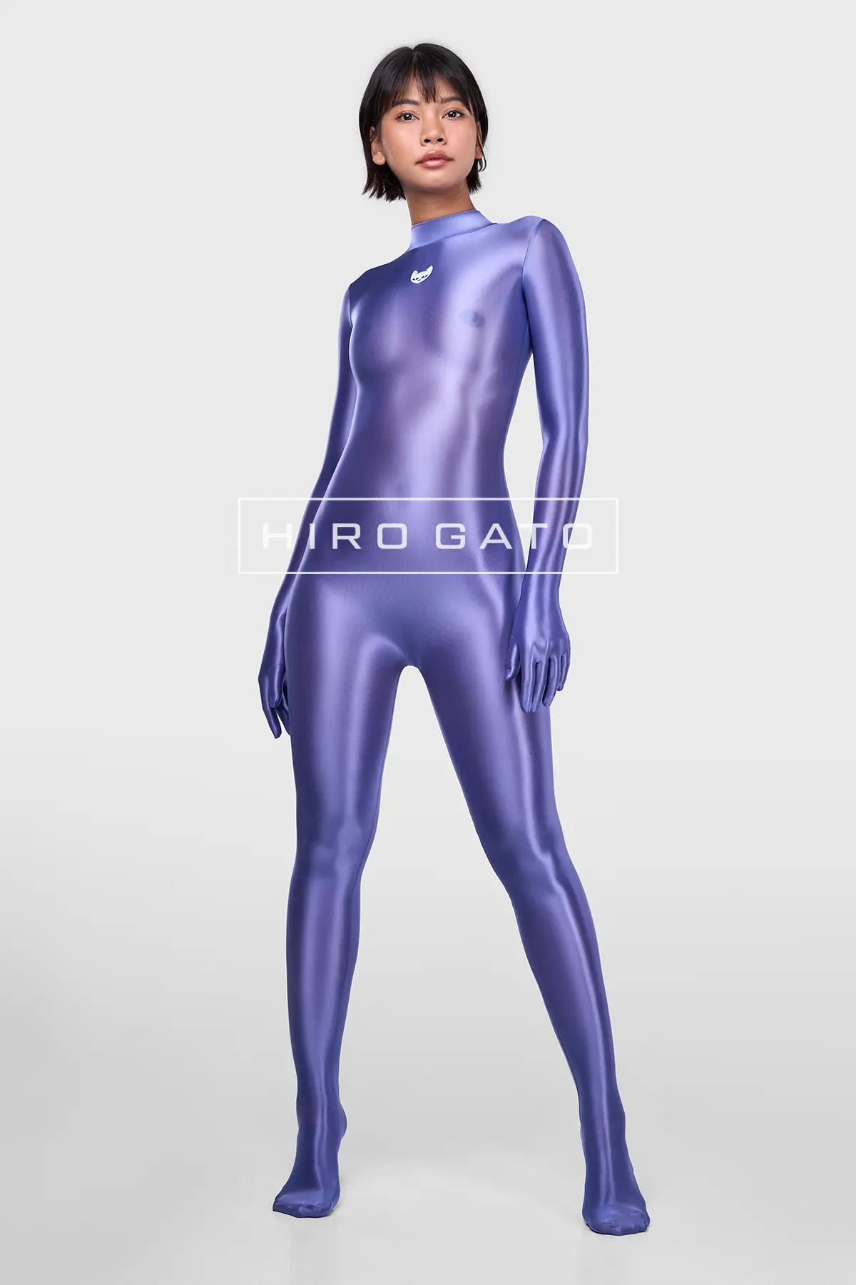 Sheer Nylon Catsuit  Baja Blue view 2