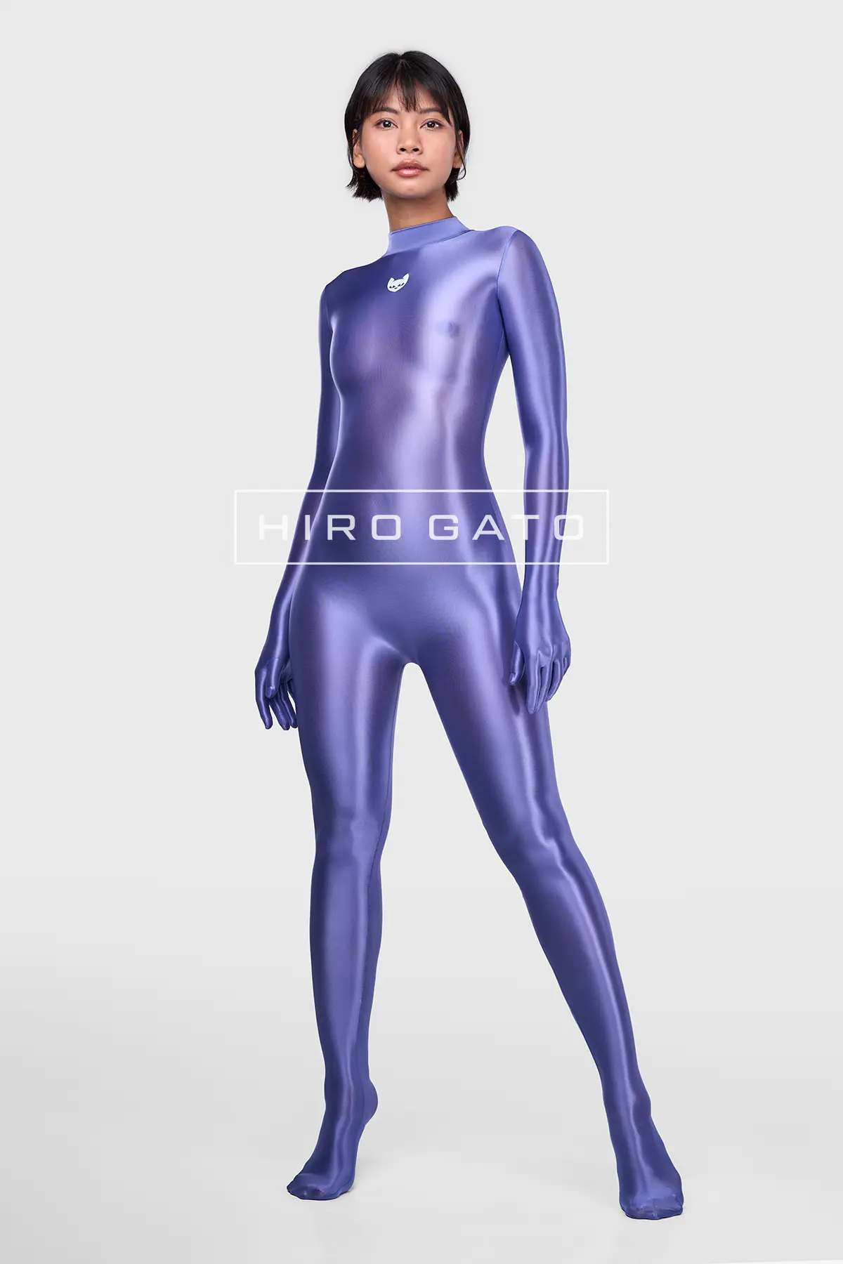 Sheer Nylon Catsuit  Baja Blue view 5