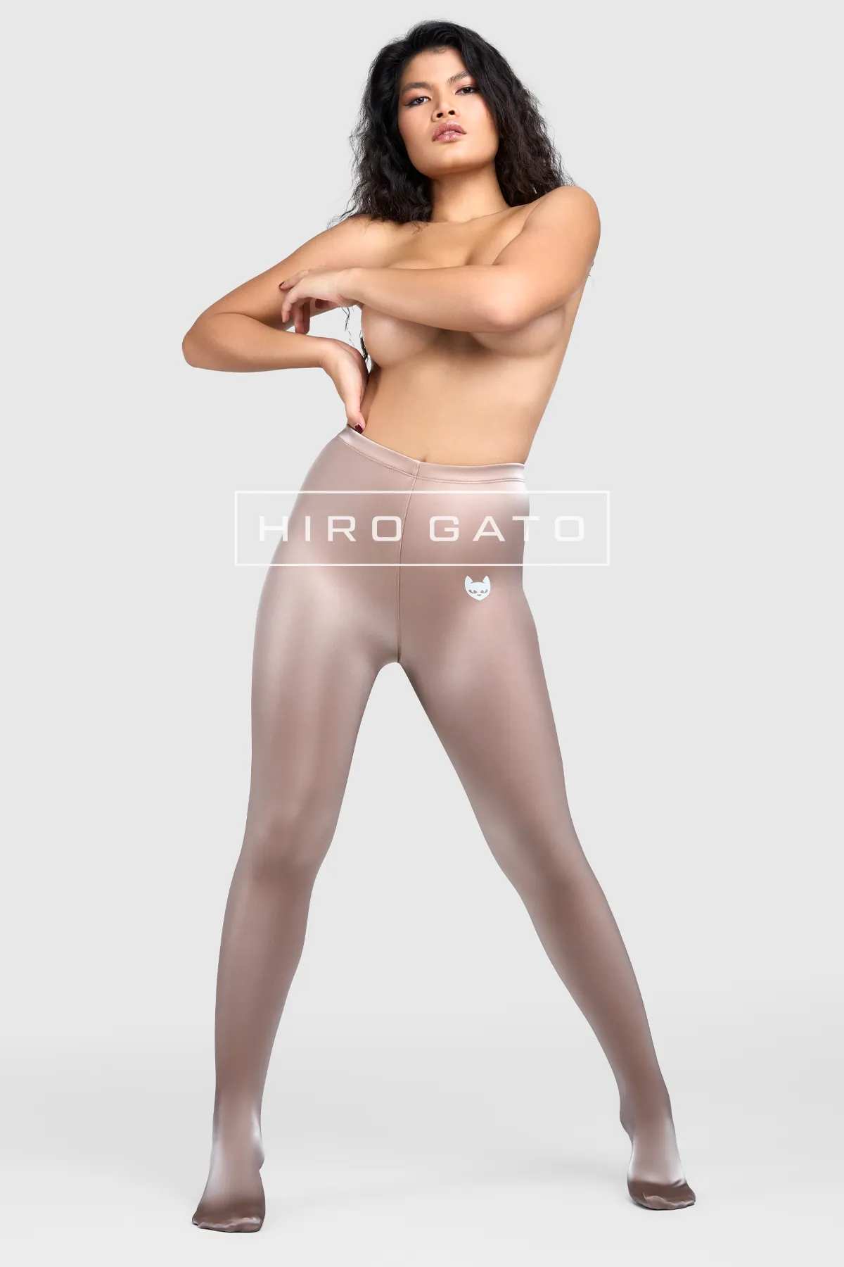 Sharkskin PU Spandex Leggings  Champagne