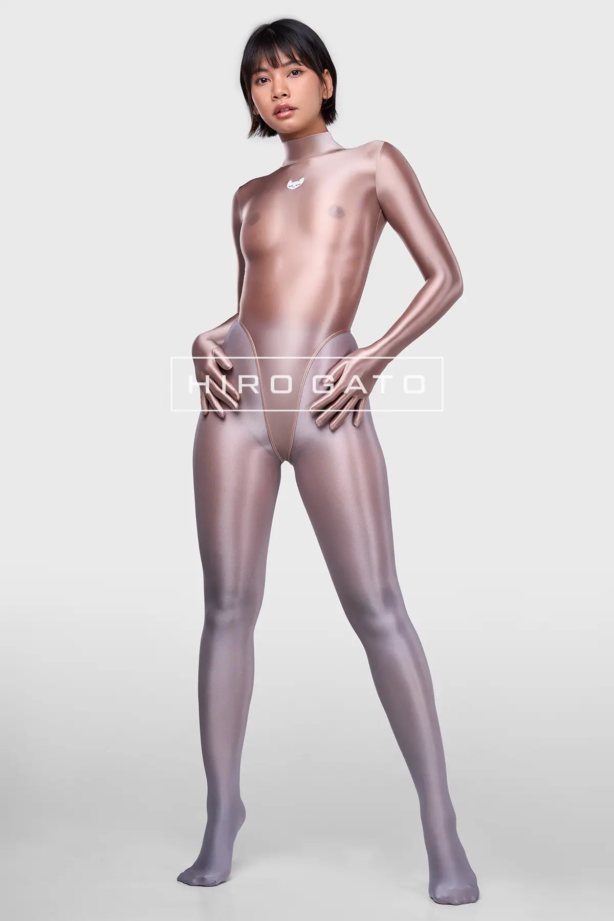 Sheer Nylon Leotard  Skincolor