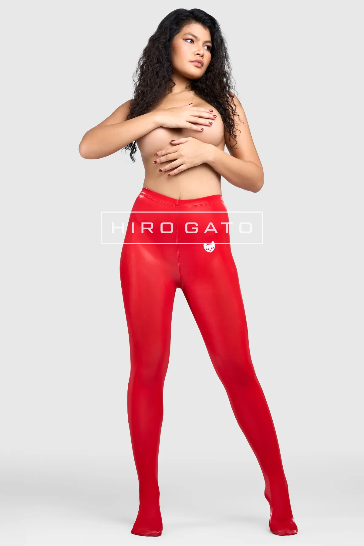 Sharkskin PU Spandex Leggings  Red