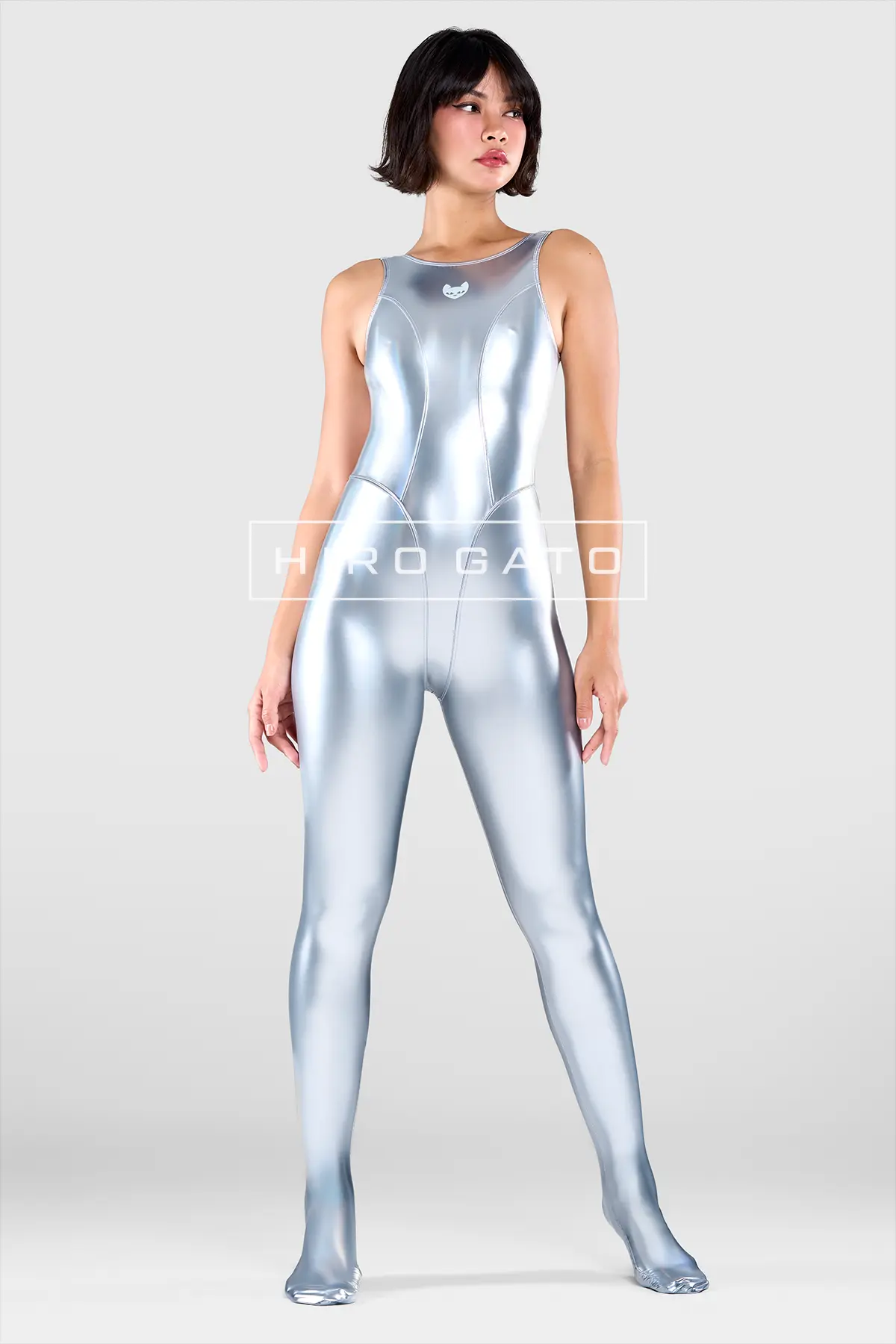 Rainbow Pu Spandex Unitard  Silver view 6