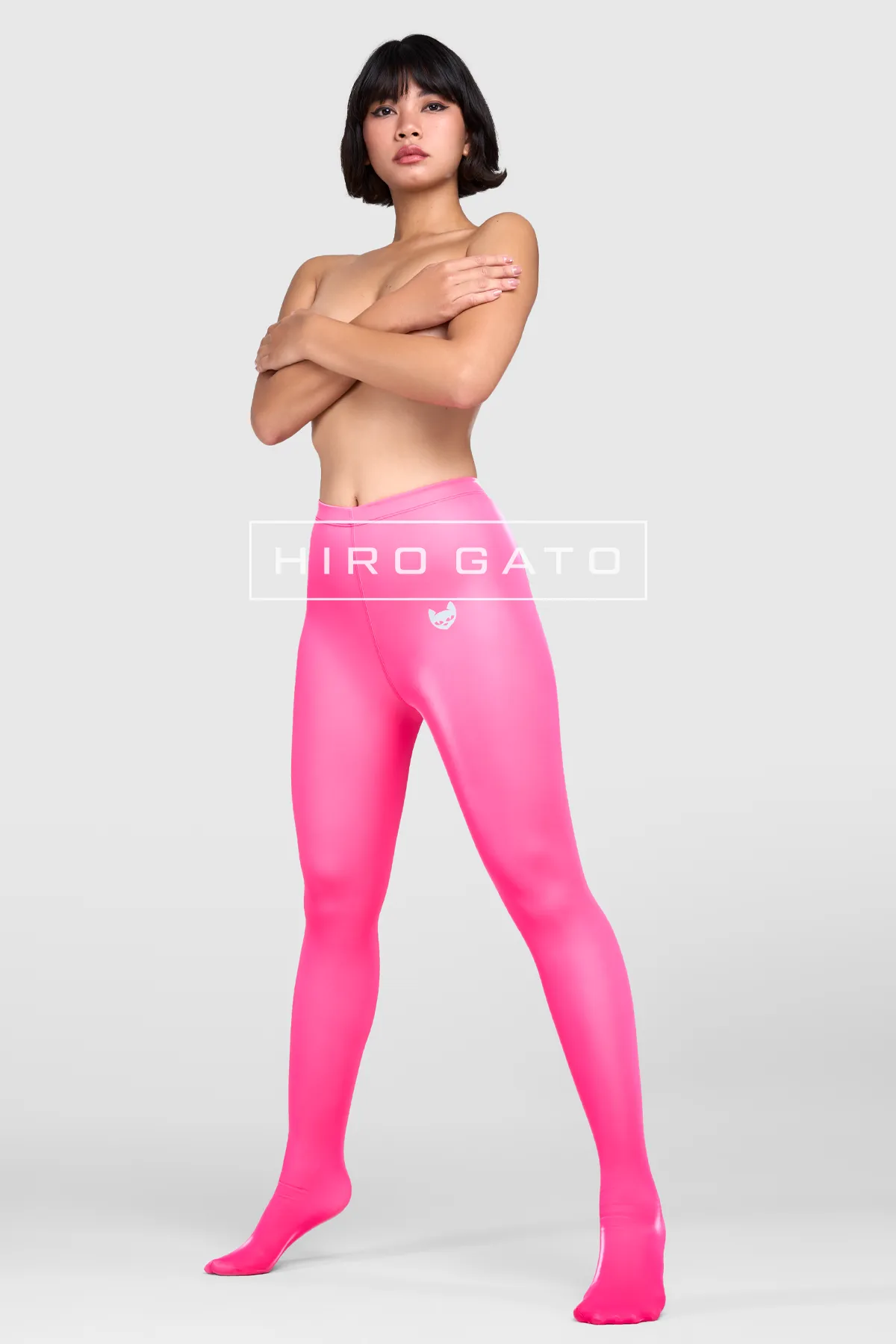 Sharkskin PU Spandex Leggings  Pink view 4