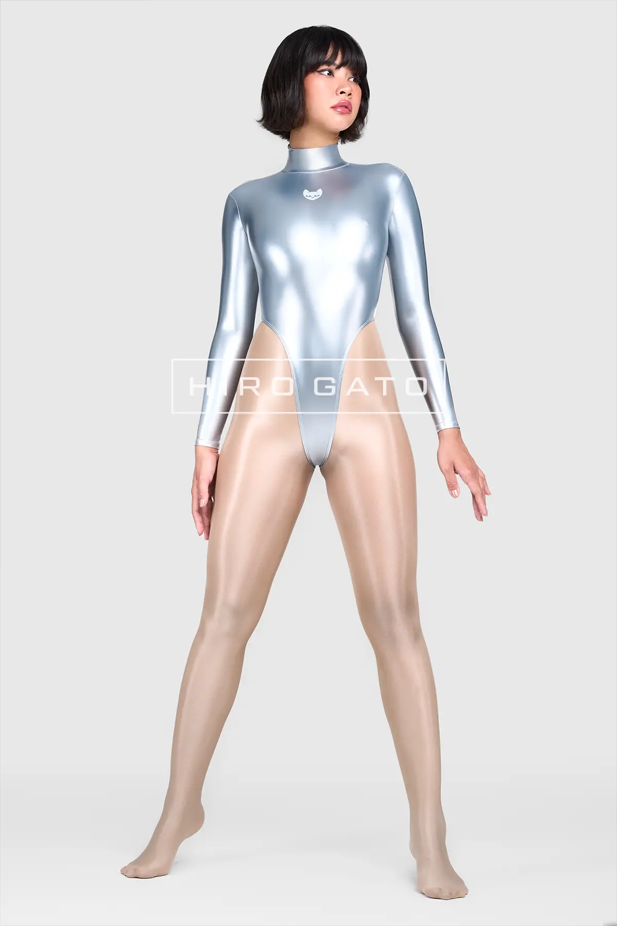 Rainbow Pu Spandex Leotard  Silver view 6